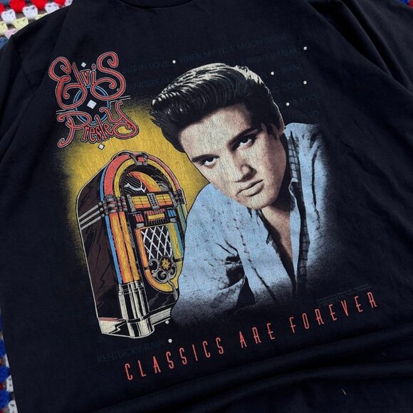 Vintage Elvis Presley T-Shirt – Black – 90s – “Classics Are Forever” Large - Picture 2 of 7